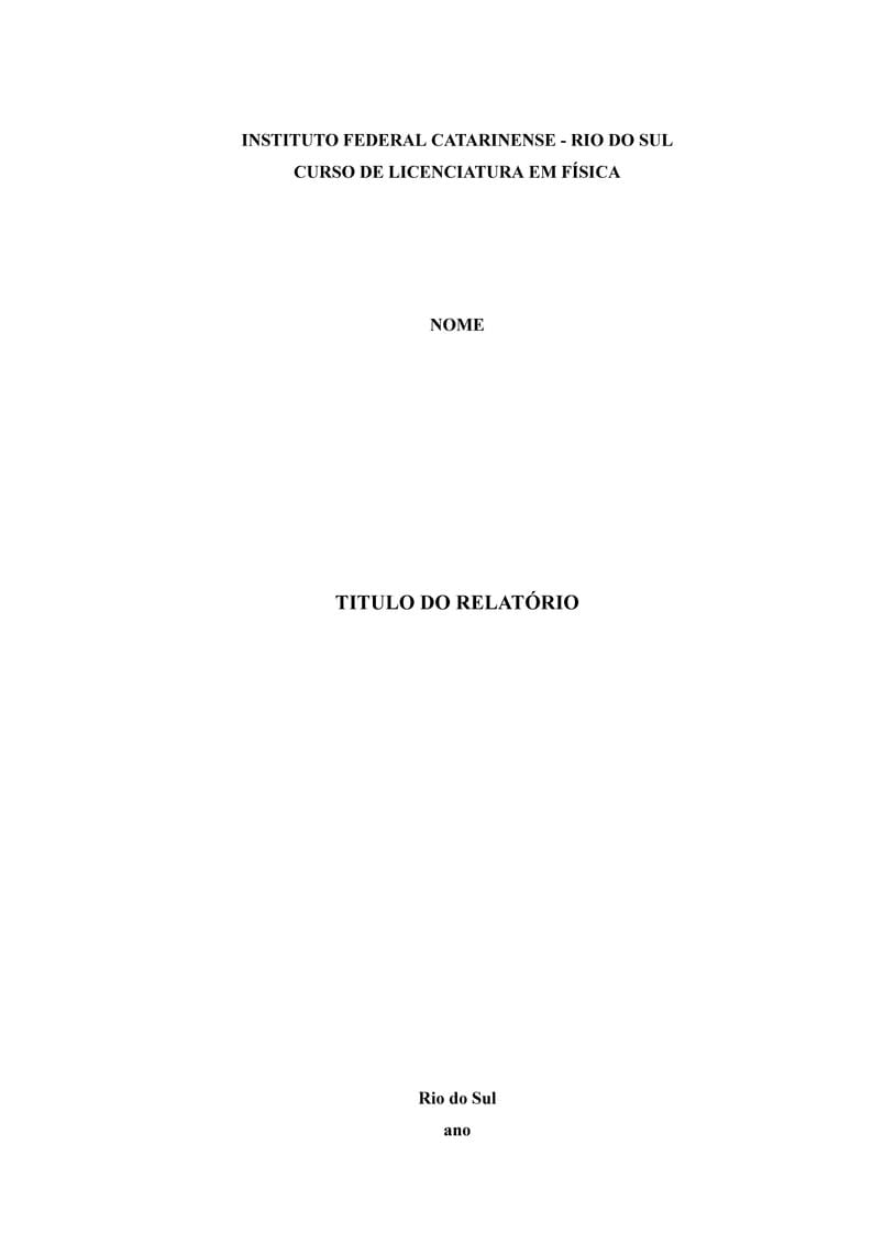 Modelo de Relatório Estágio