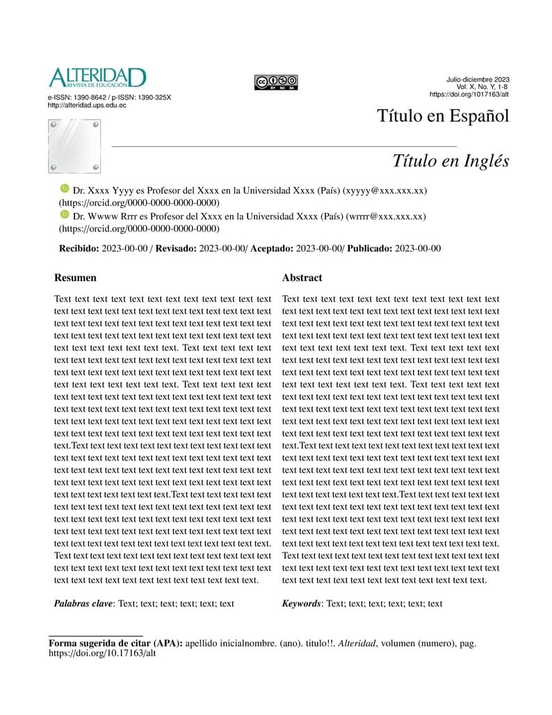 Revista Alteridad Ecuador