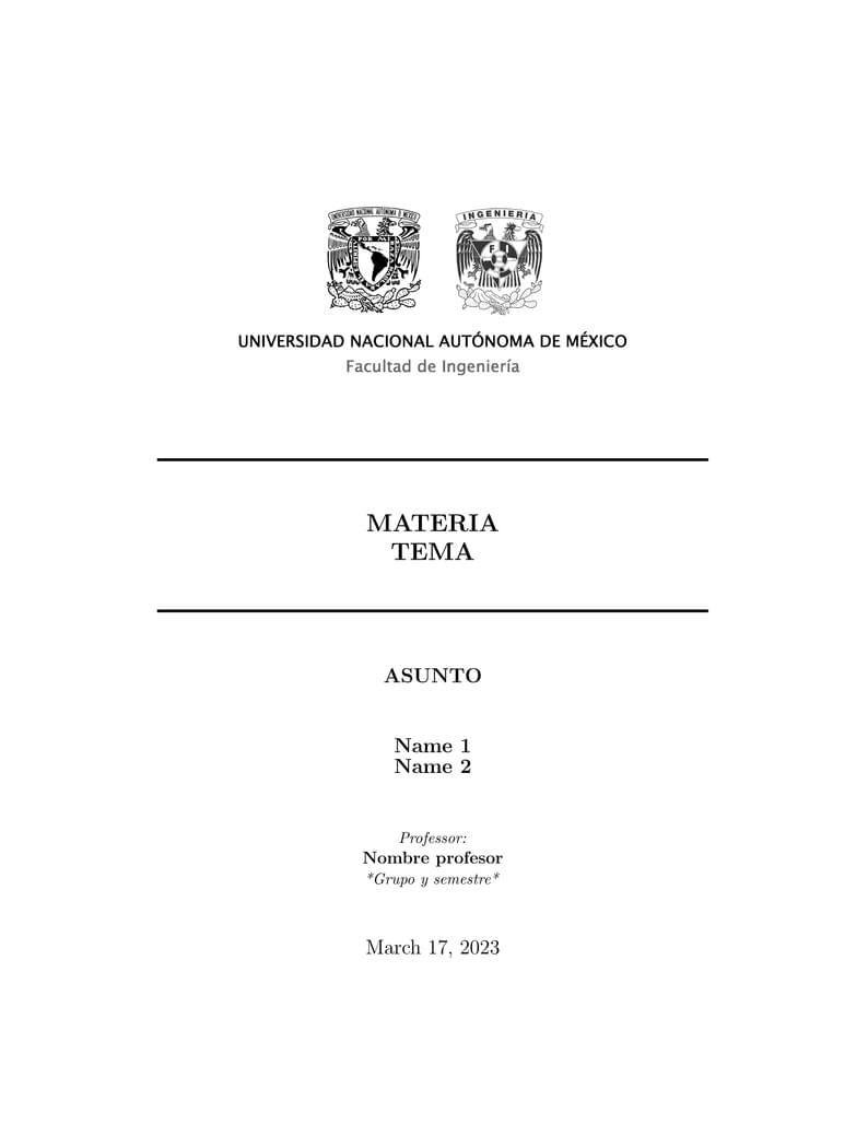 UNAM FI Portada-Genérica-Reporte