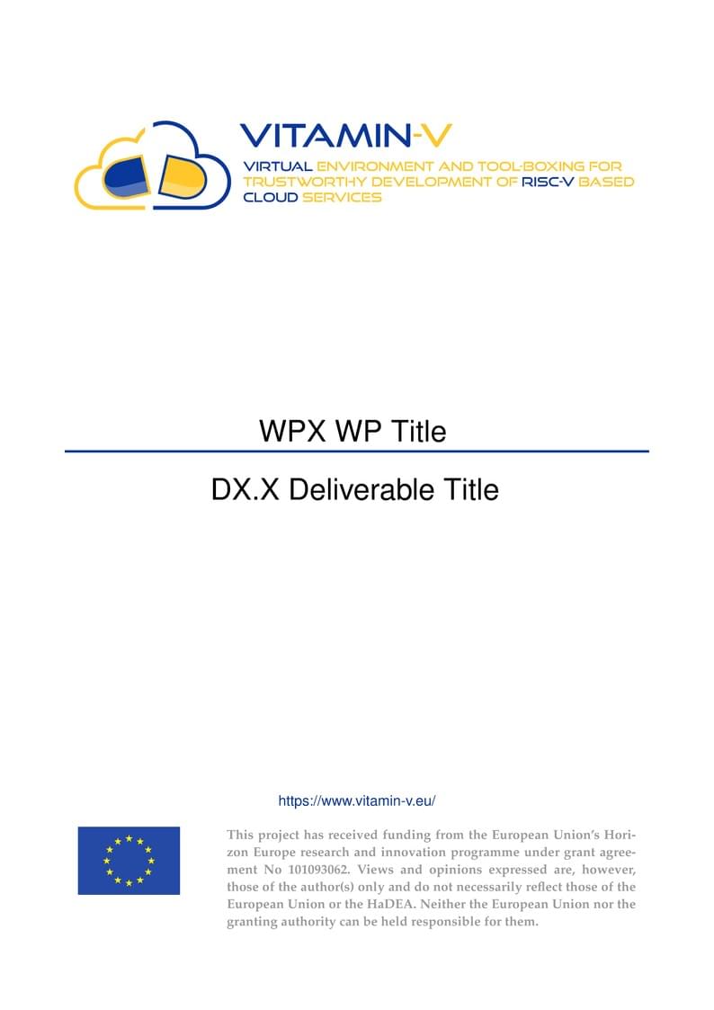 Vitamin-V Horizon Europe Project Deliverable Template