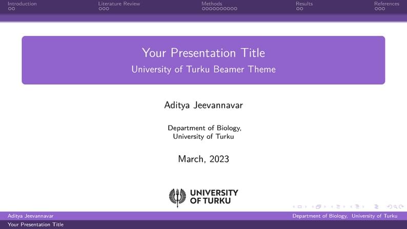 University of Turku Theme Beamer Template (Unofficial)