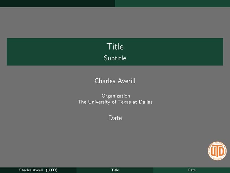 University of Texas at Dallas Presentation Theme
