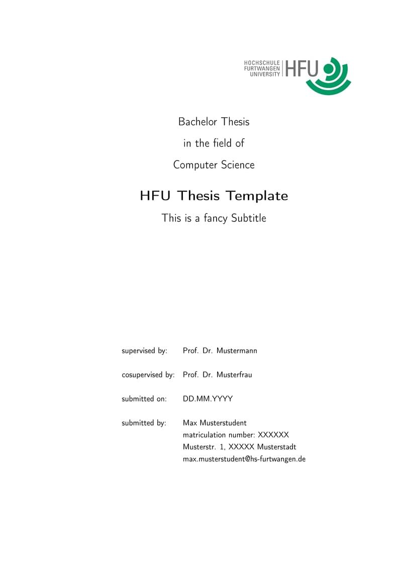 HFU LaTeX Thesis Template English