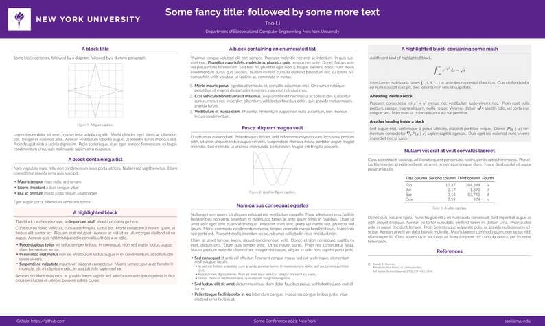 An unofficial poster template for New York University