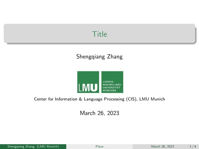 LMU Slides Beamer Template