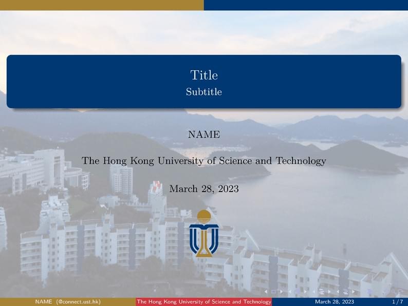 HKUST BEAMER TEMPLATE