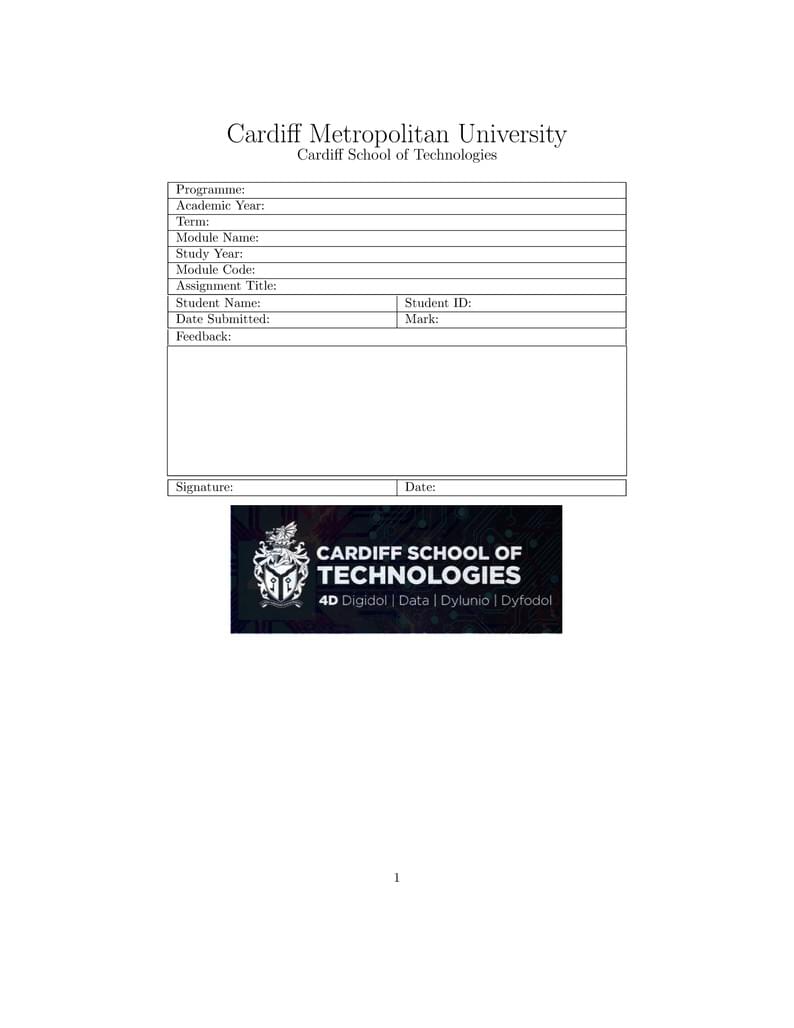 Cardiff Met CST assignment