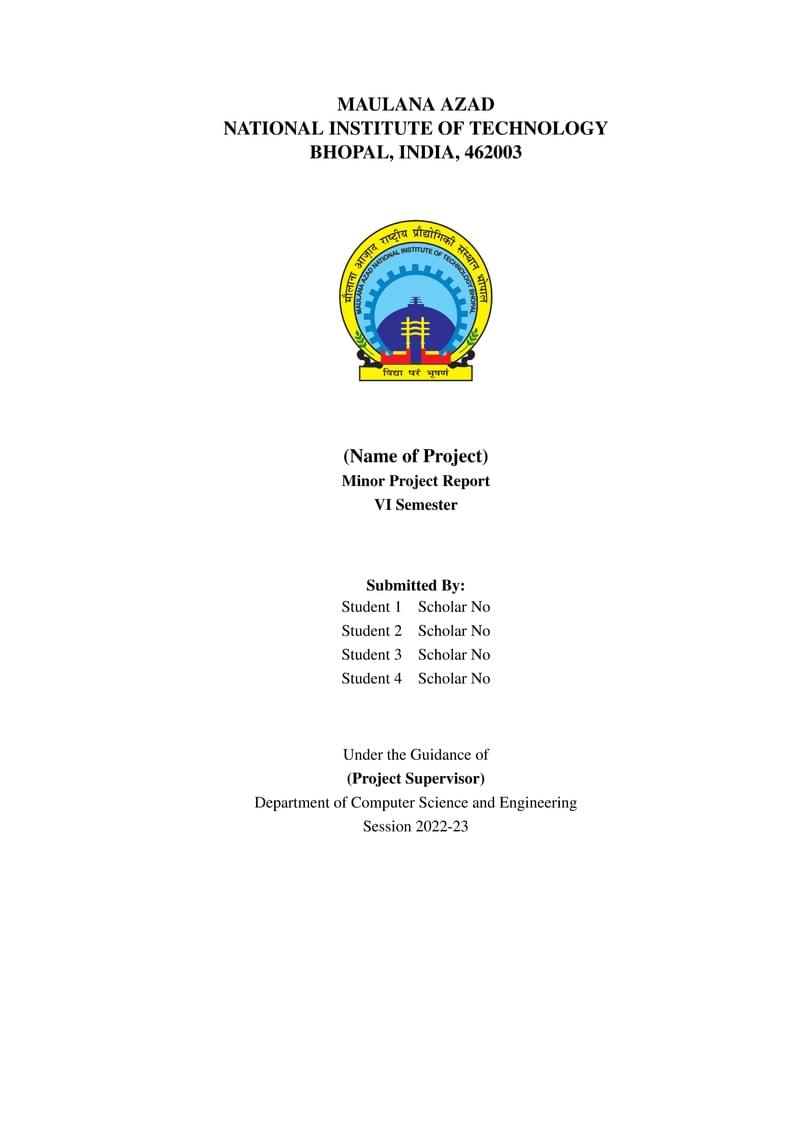 Minor Project Report Template