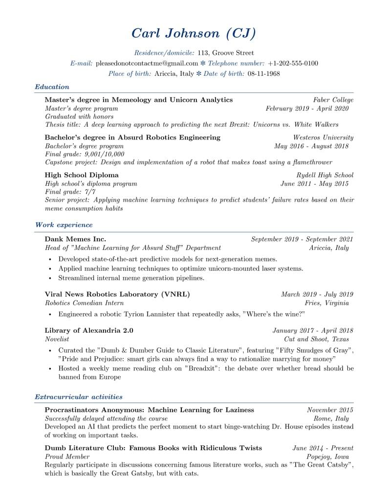 Elegant resume template