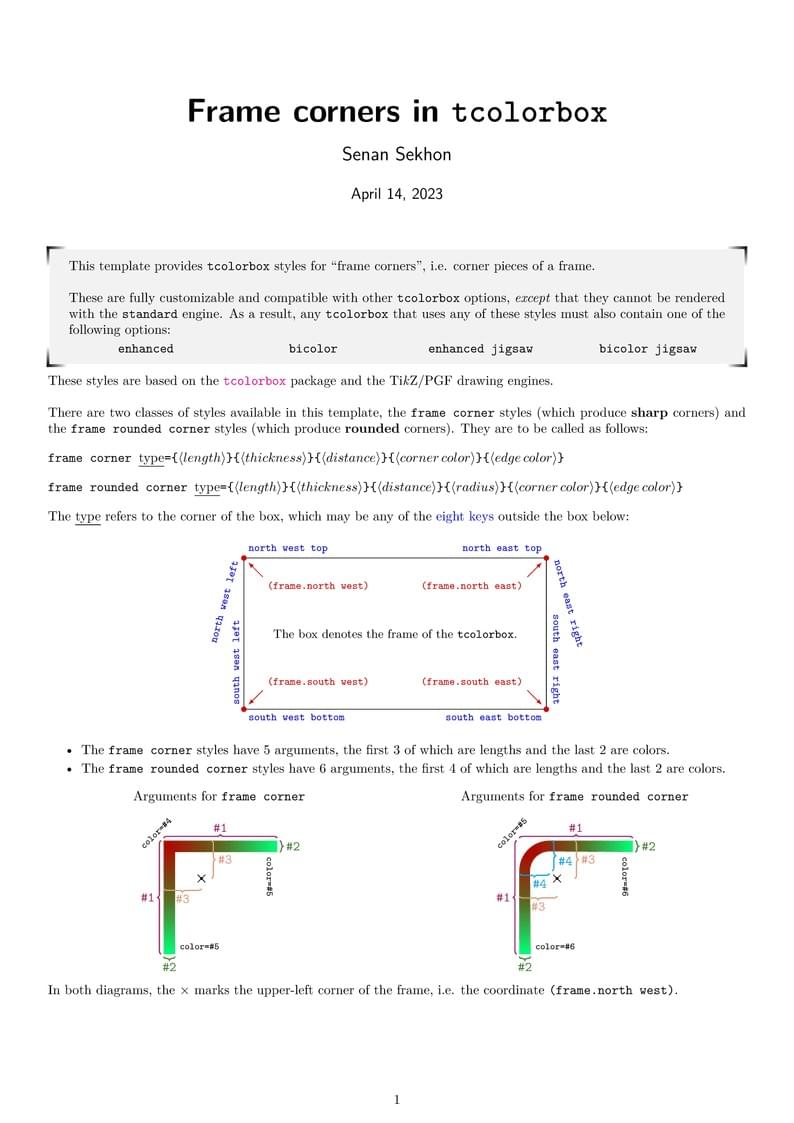 Frame corners in tcolorbox