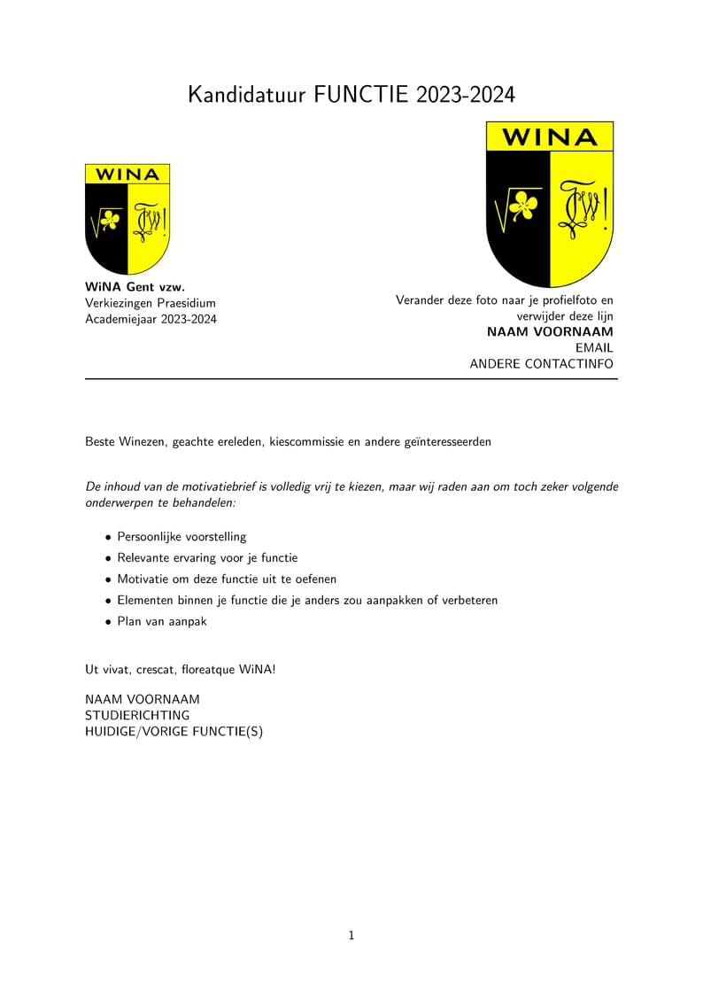 Motivatiebrief - template