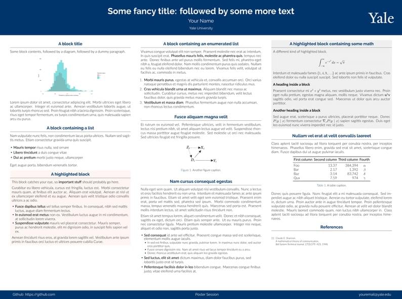 Yale poster template