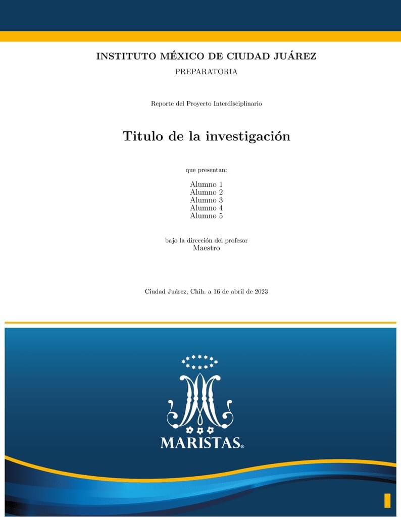 Instituto Mexico Cd Juarez Proyecto Interdisciplinario Template