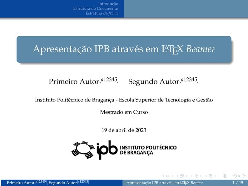 Beamer - Instituto Politécnico de Bragança - ESTiG