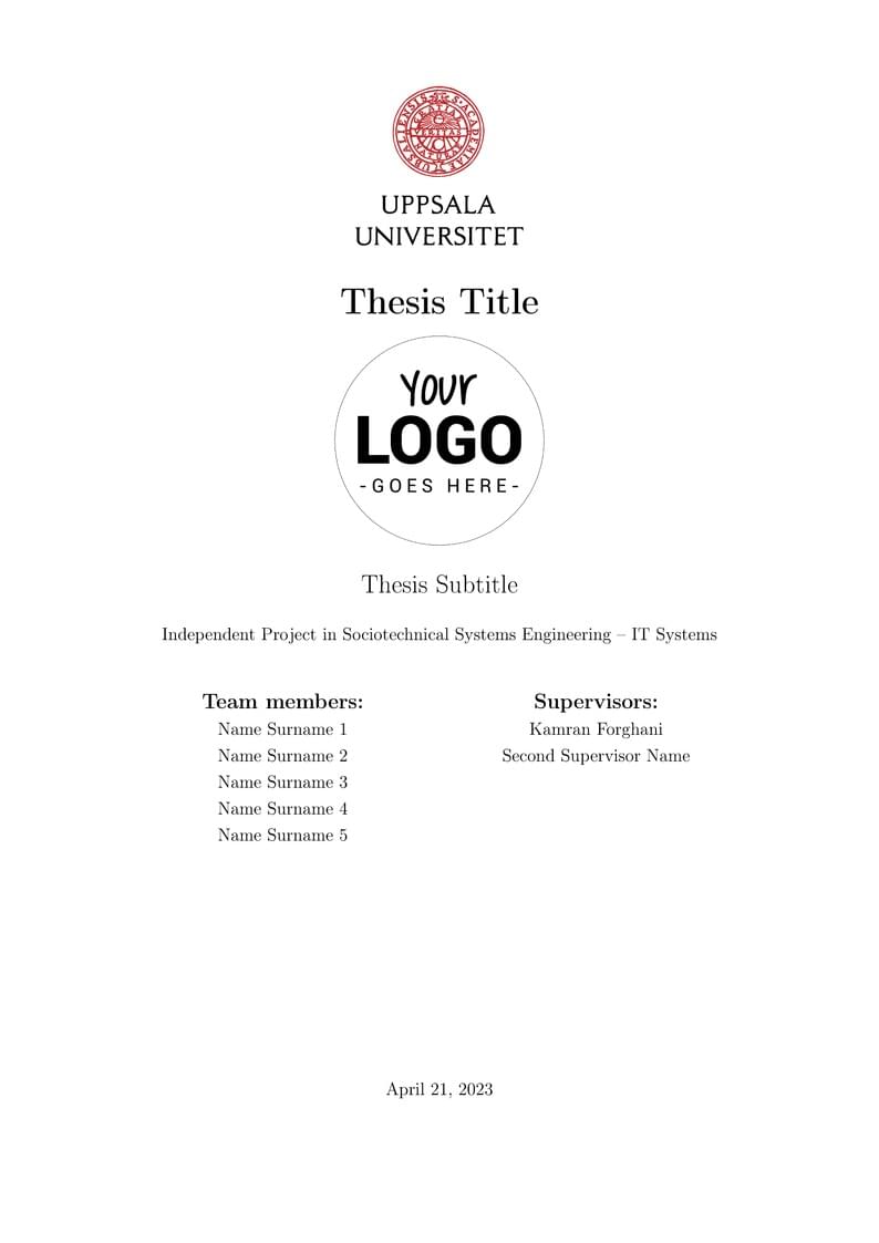 STS Independent Project (Uppsala University) Thesis Template