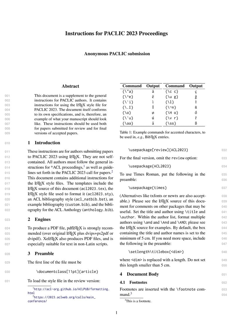 Instructions for PACLIC 2023 Proceedings