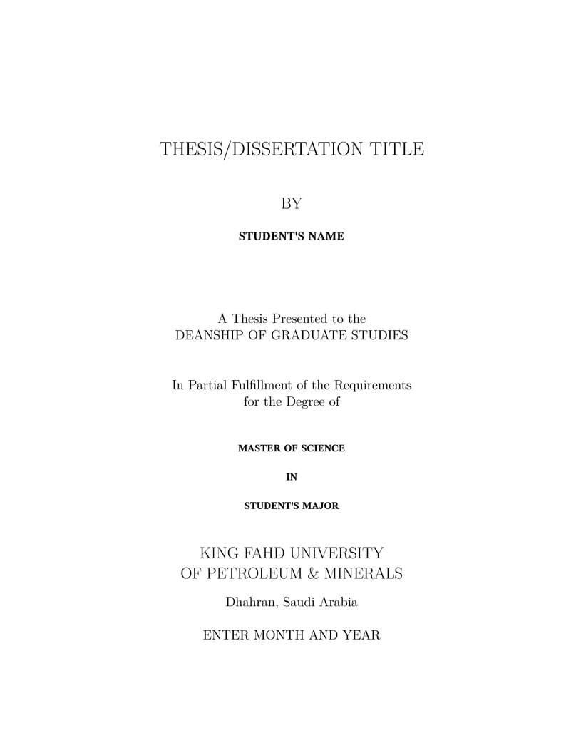 KFUPM Thesis/desertation Template