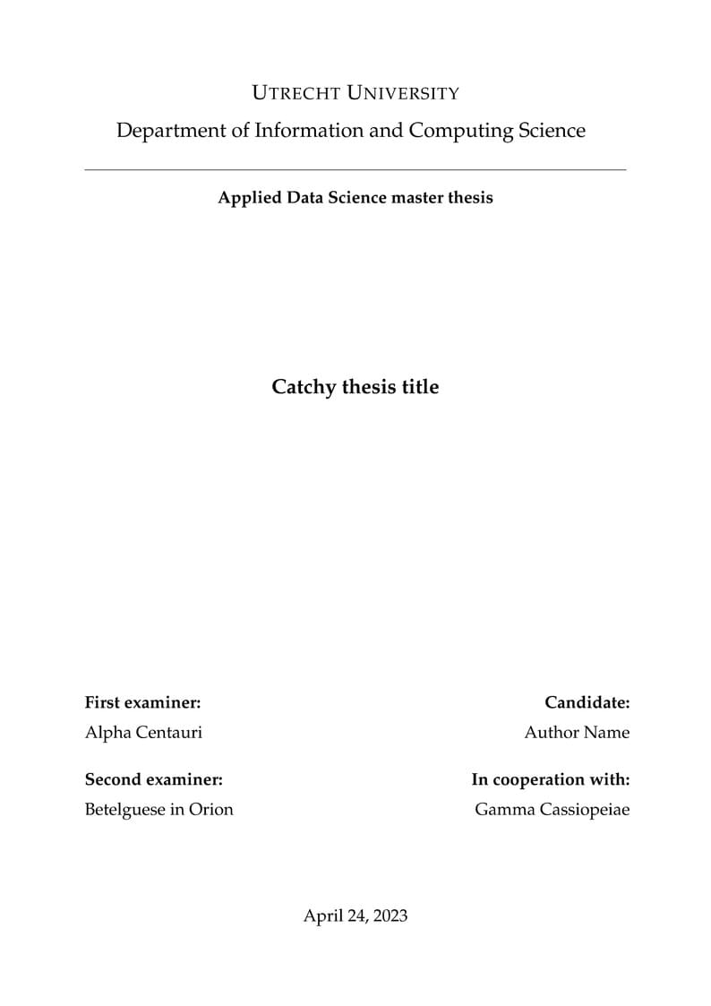 Applied Data Science master's thesis template