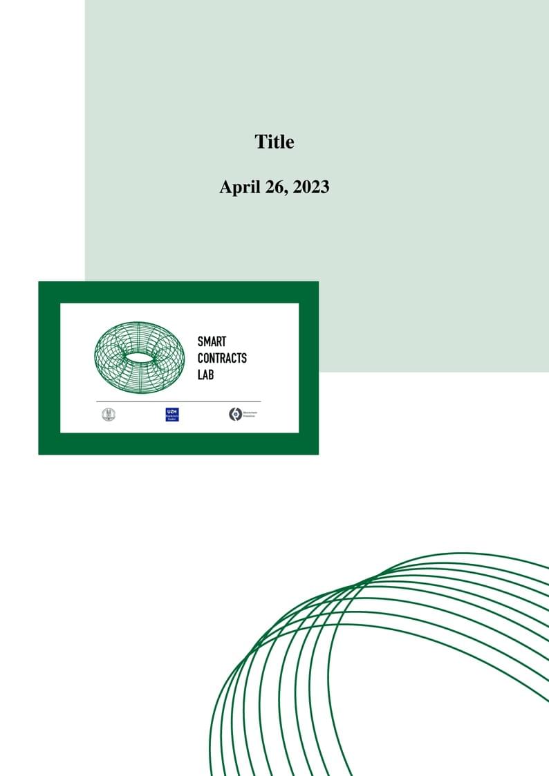 Smart Contracts Lab - Report