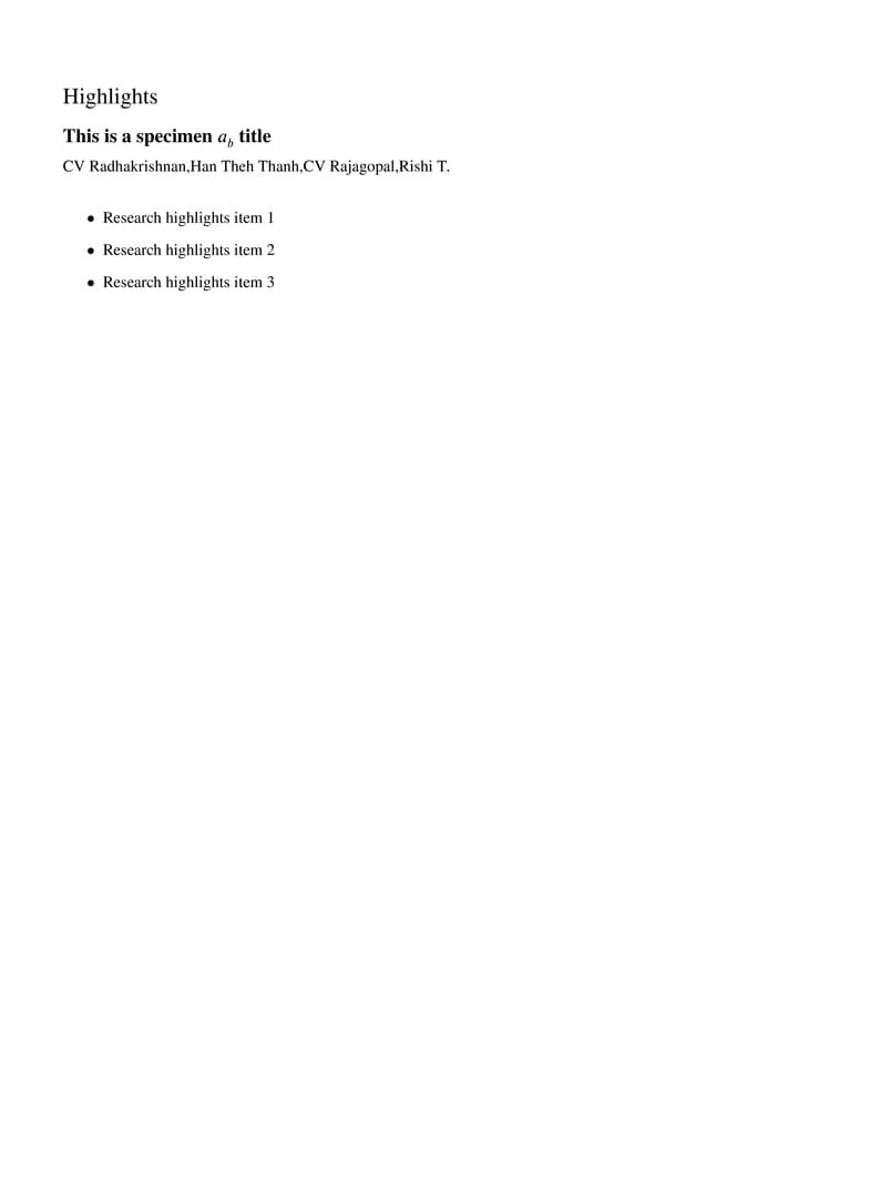 Elsevier’s CAS LaTeX Single-Column Template