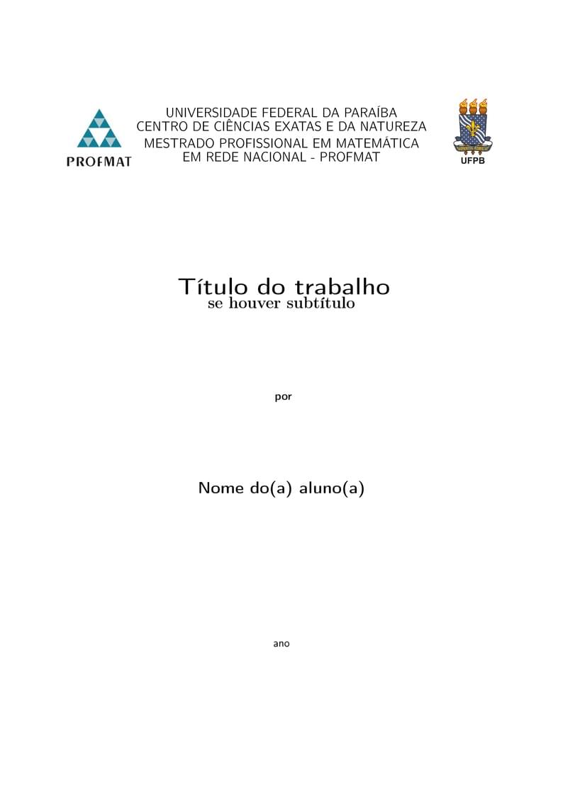 PROFMAT - UFPB - Template