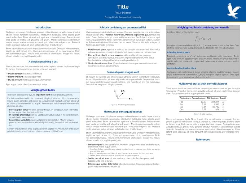 Unofficial Embry-Riddle Poster Template