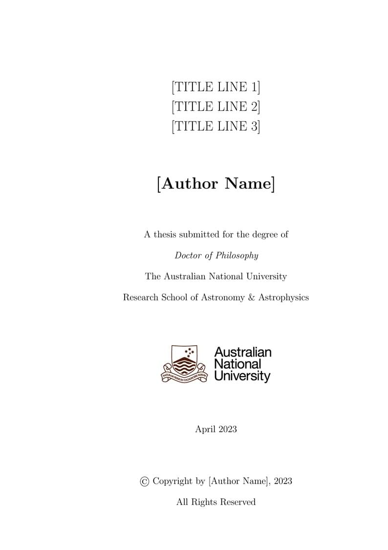 ANU thesis template