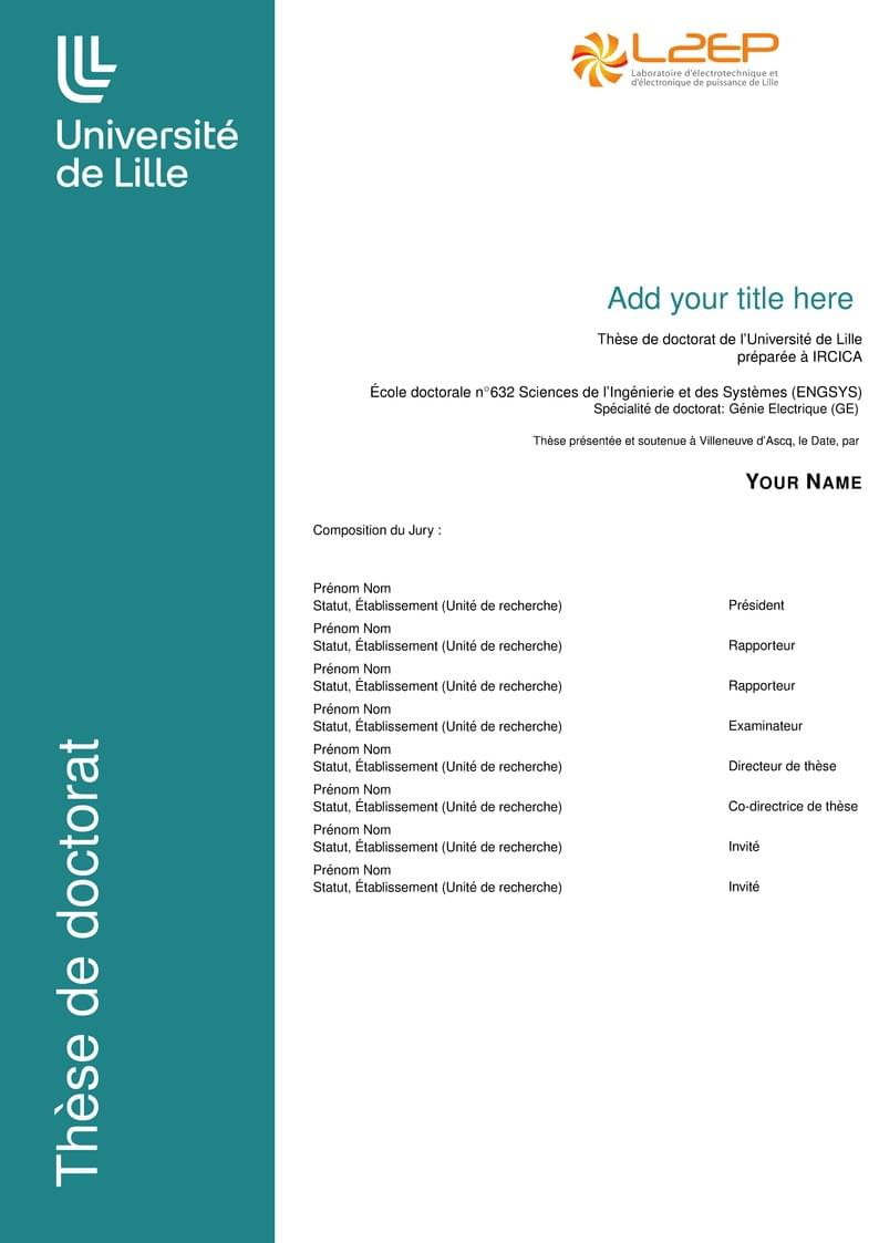 L2EP Université de Lille Thesis Template