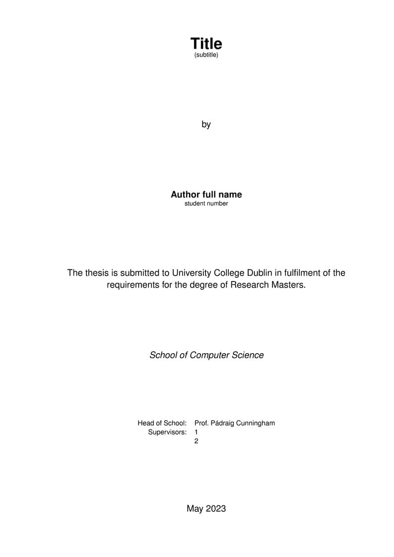UCD postgrad thesis template