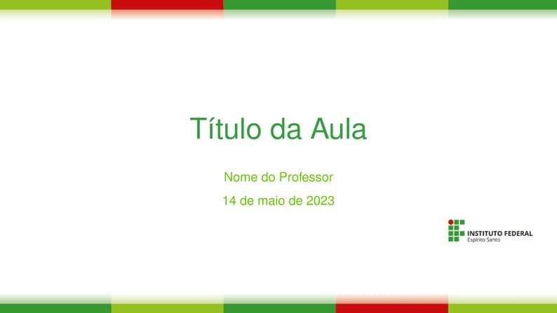 Template LaTeX - Apresentação - IFES