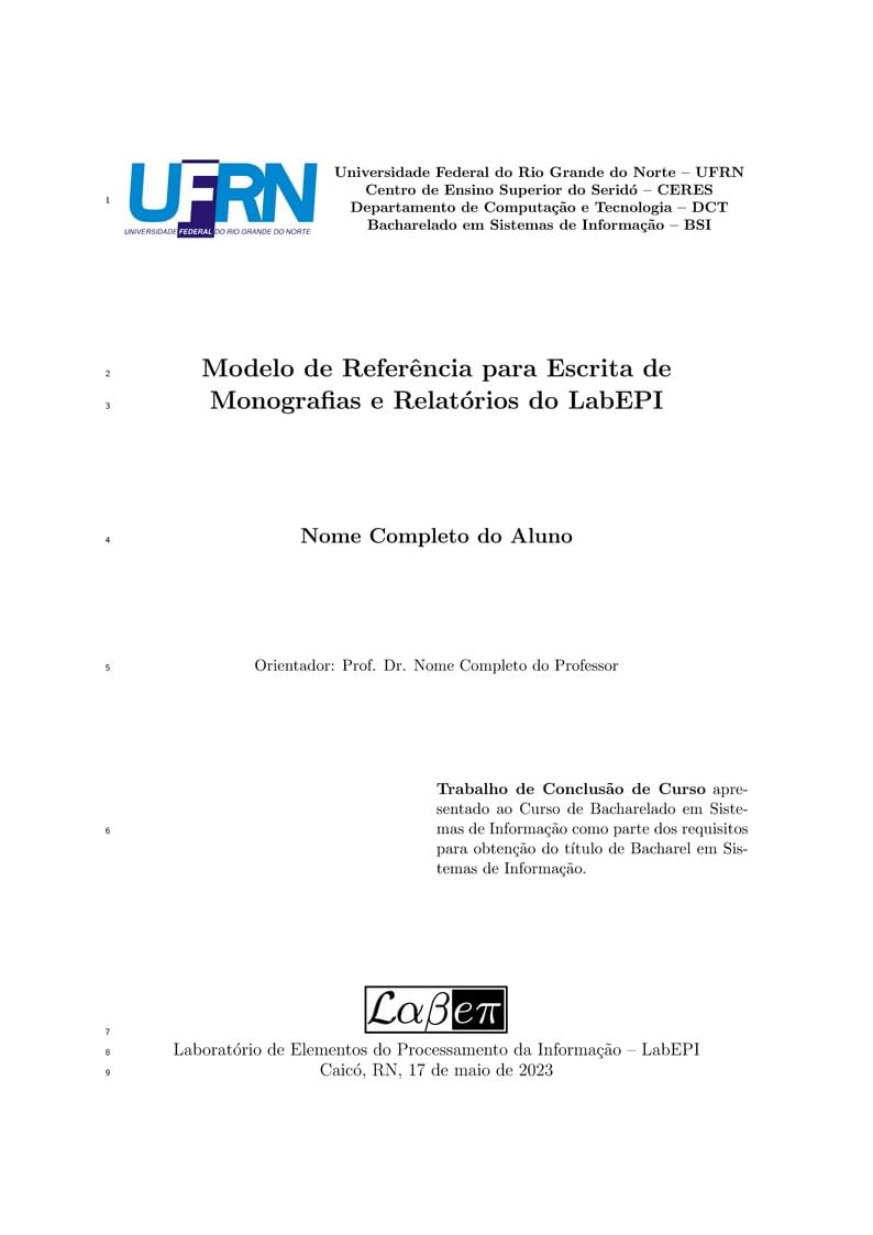 Modelo para Monografia e Relatório Técnico do LabEPI