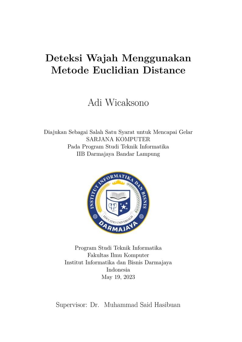 Template Institute Informatics and Business Darmajaya