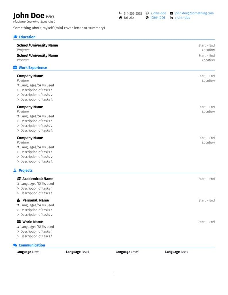 Modular Professional CV