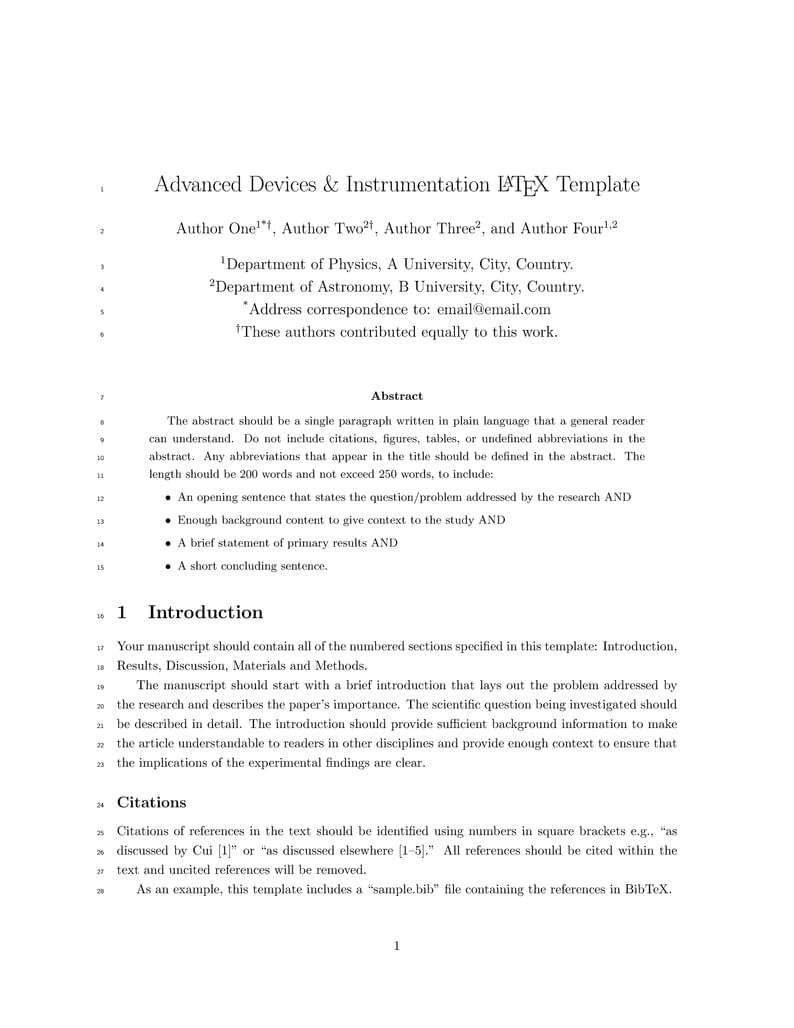 Advanced Devices & Instrumentation template