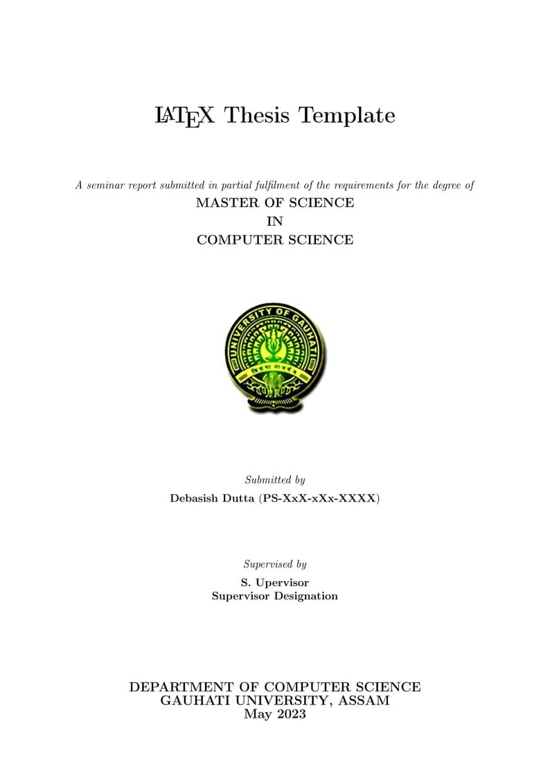 Dissertation Report LaTex Template