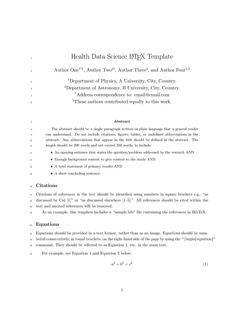 Health Data Sciences template