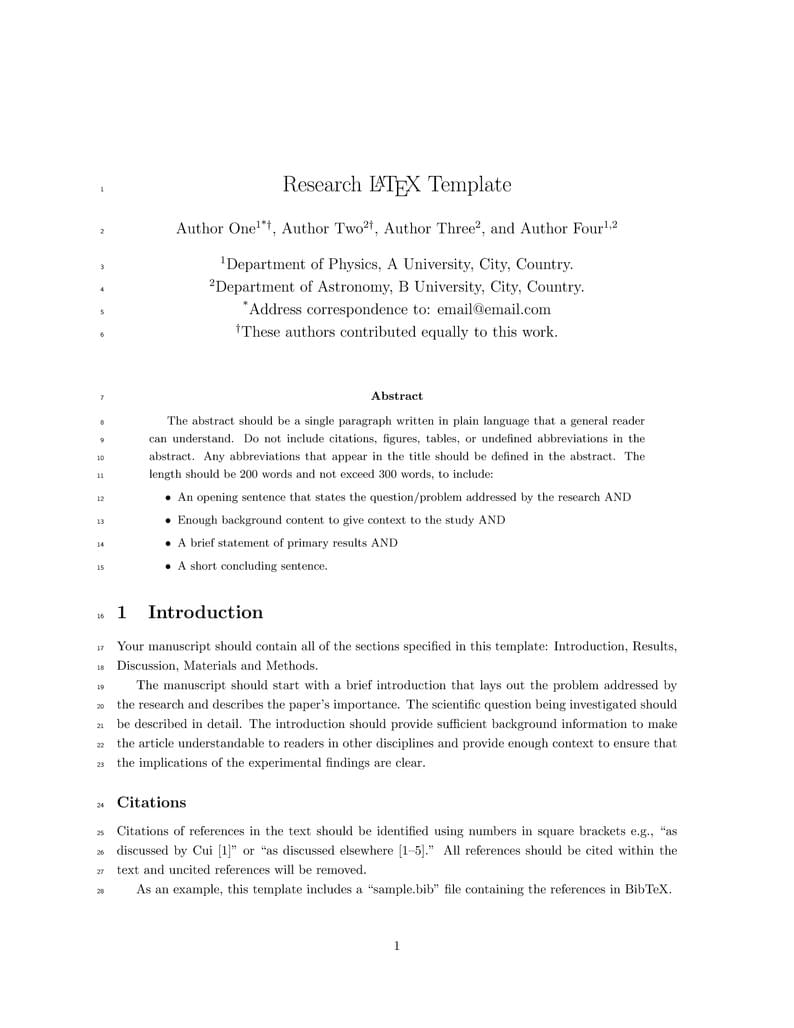 Research template
