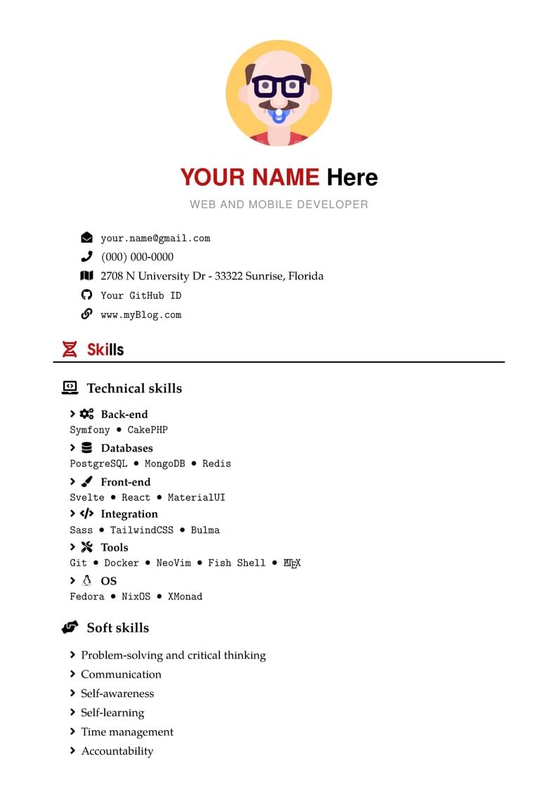 TeX Curriculum Vitae