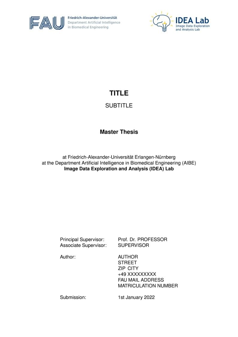 IDEA Lab LATEX Template
