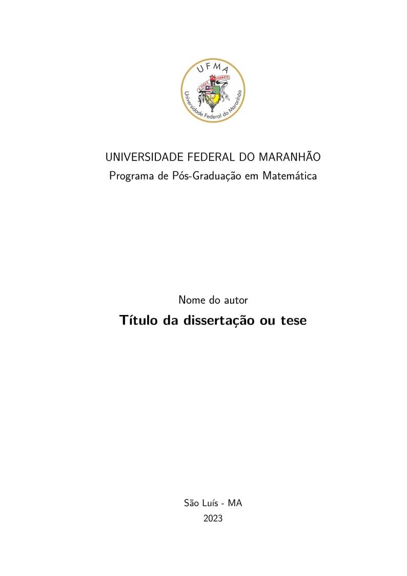 Dissertação - Tese - Matemática - UFMA