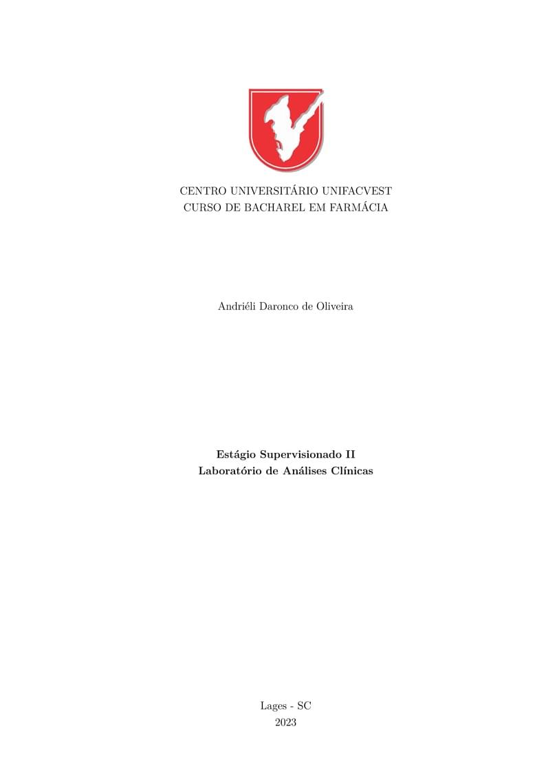 Relatório de Estágio - UNIFACVEST