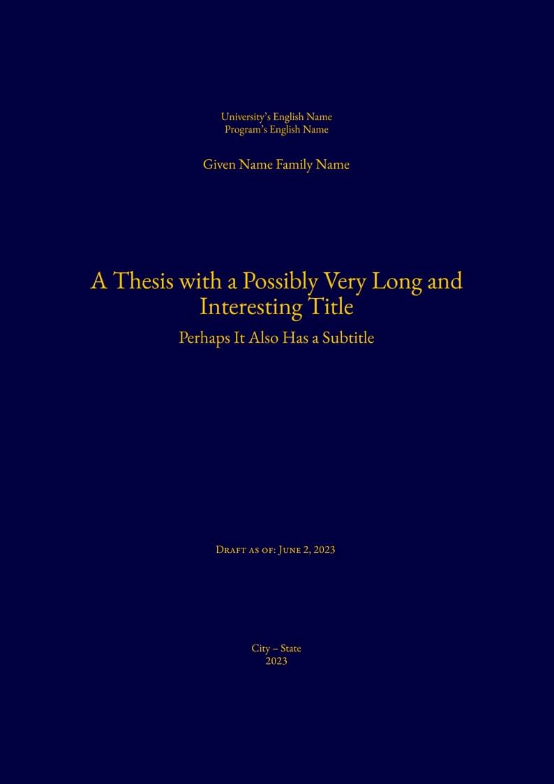 Tengwar Thesis Template