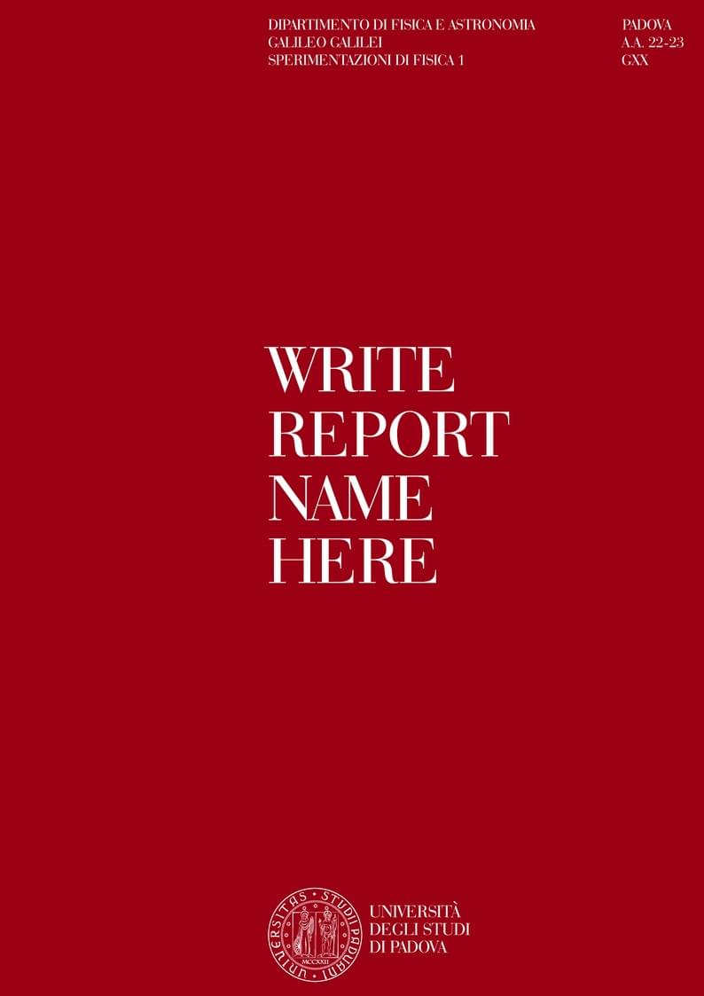 Lab Report Template DFA Padua University