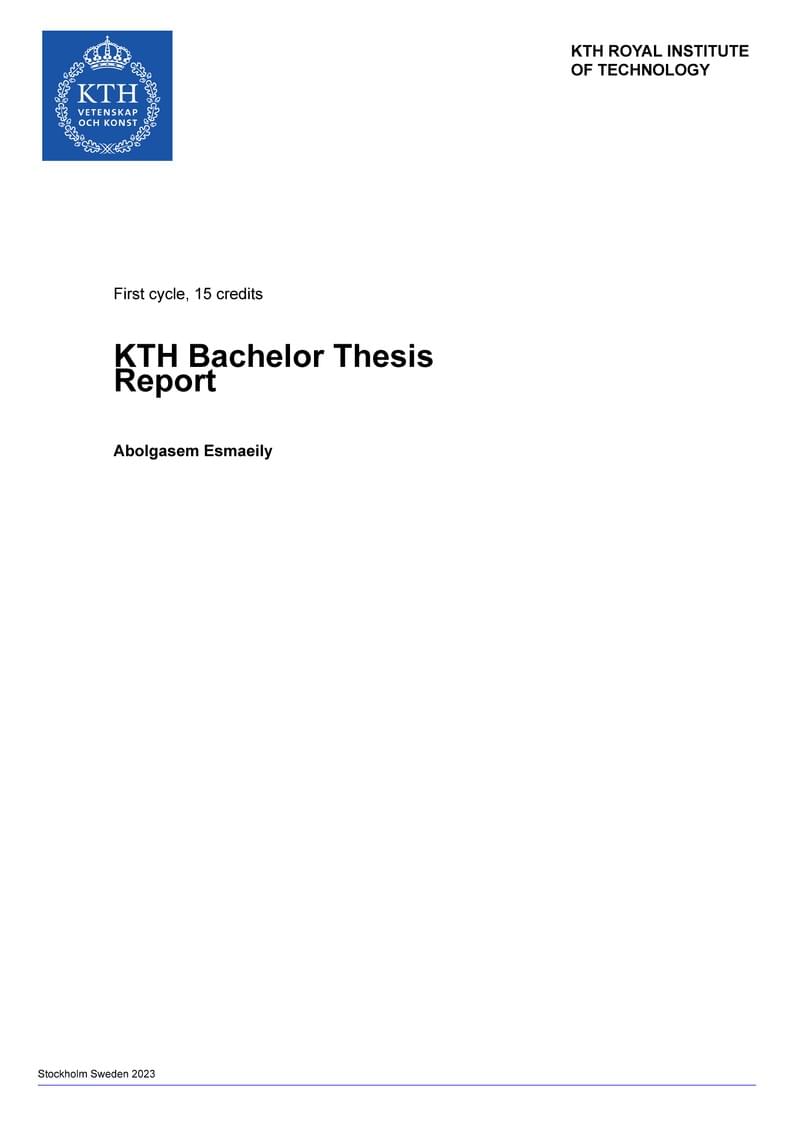 KTH Bachelor Thesis Template (TRY)