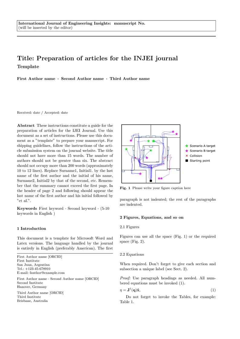 Title: Preparation of articles for the INJEI journal