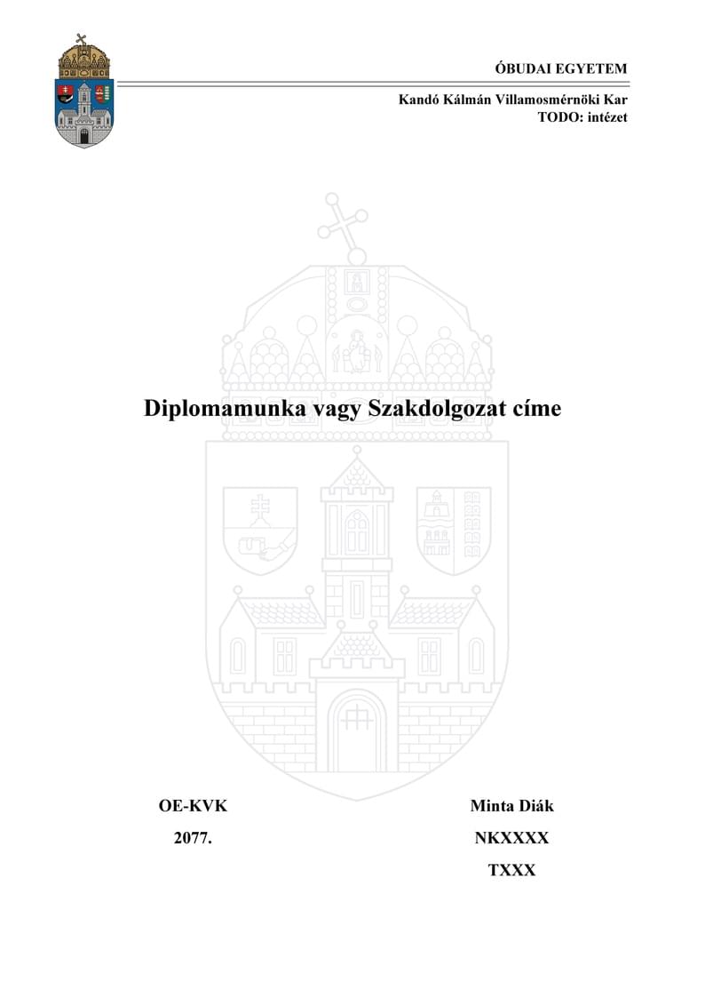 ÓE | Óbudai Egyetem | Óbuda University non-official thesis template v1.0