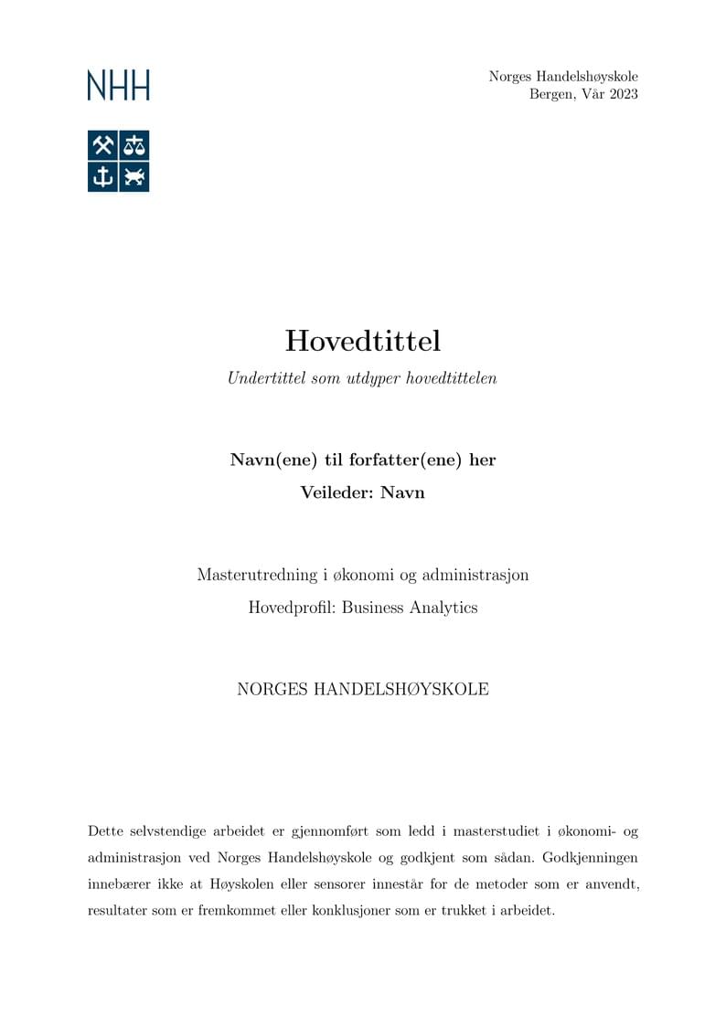 Template master thesis NHH (Norwegian)