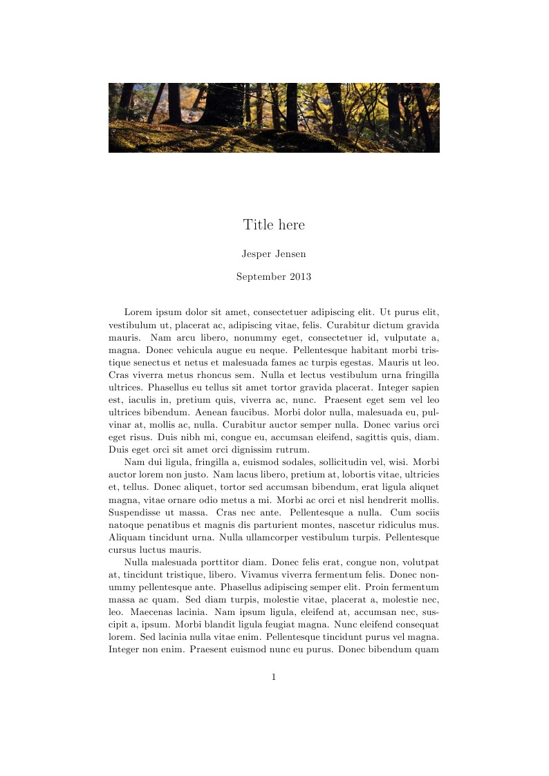 Using an image as a document header