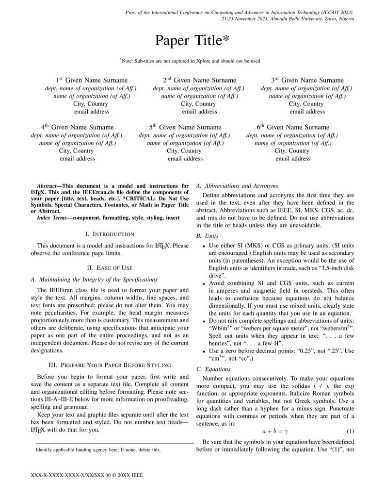 ICCAIT 2023 Template