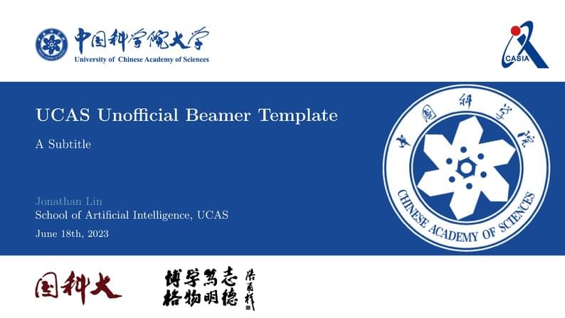 UCAS LaTeX Beamer Slides Template (Unofficial)